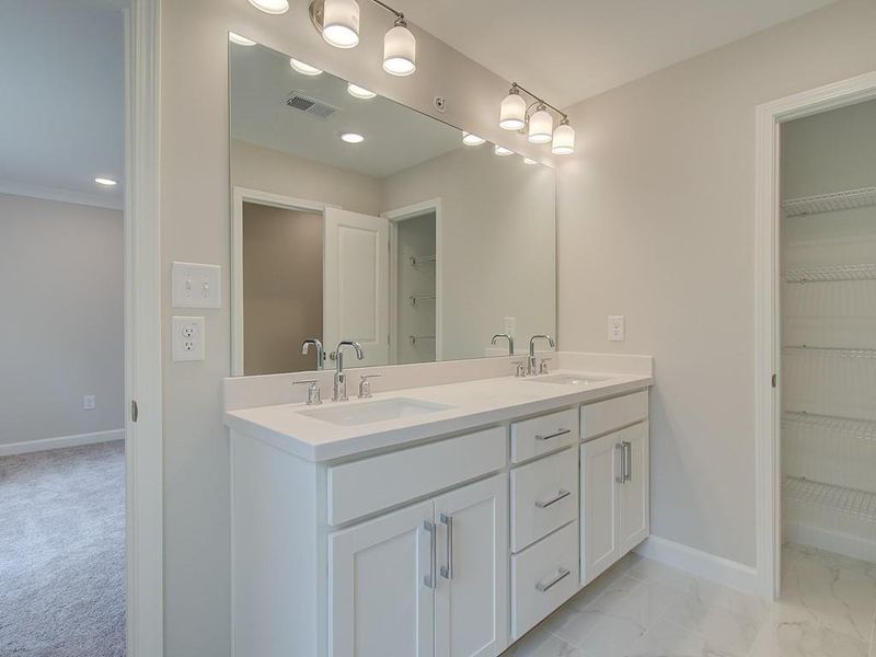 Furnished interior view inside a new home in Bluffs at Bells Ferry, Marietta (Image 13). Furnished interior view inside a new home in Bluffs at Bells Ferry, Marietta (Image 13).
