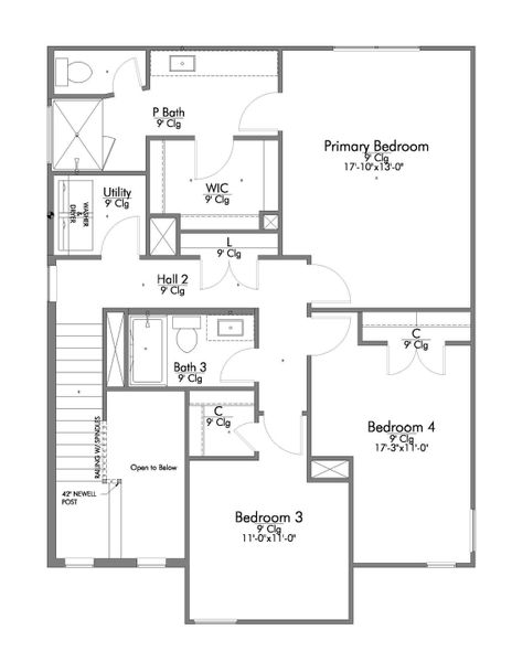 2D floor plan layout for the The 2029 by Stylecraft Builders in Hilltop Heights, Waco, TX (Image 3).