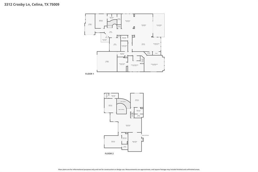 2D floor plan layout of this home in Light Farms Graham/Reagan, Celina, TX (Image 5).