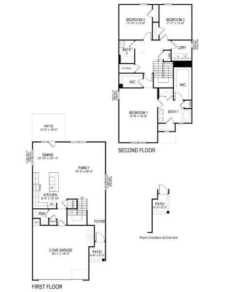2D floor plan layout of this home in Hughes Court, Dawsonville, GA (Image 2).