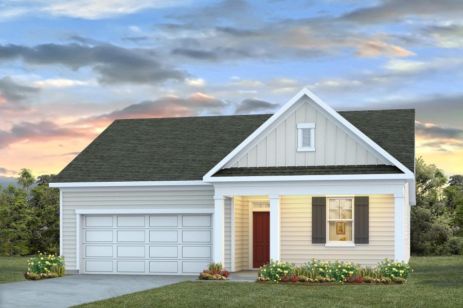 Representative exterior photo of a completed home built from the CALI by D.R. Horton in Stanbury Creek, Supply, NC (Image 19).