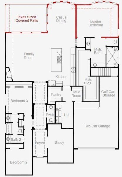 2D floor plan layout of this home in Chambers Creek, Willis, TX (Image 5).