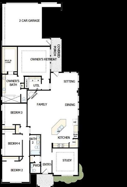 2D floor plan layout of this home in Talia – Garden Series, Mesquite, TX (Image 4). 2D floor plan layout of this home in Talia – Garden Series, Mesquite, TX (Image 4).