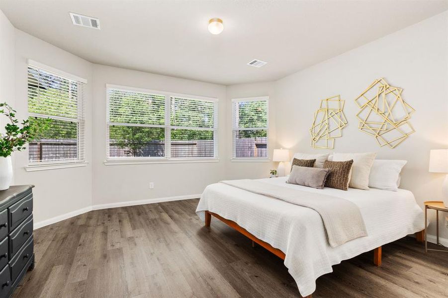 Bonus bump out added with wall of windows in this Primary Bedroom!