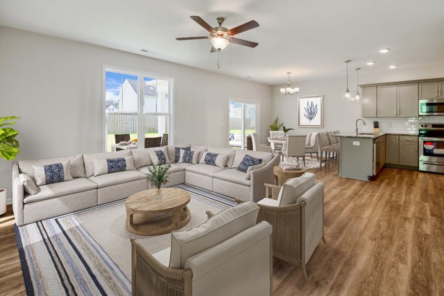 Representative furnished interior of a home built from the Naples by Stevens Fine Homes in River Tide Farms, Bolivia (Image 13).