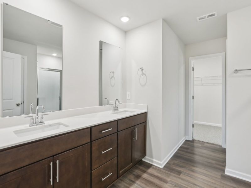 Primary bathroom in the Dakota floorplan at 199 White Birch Lane.