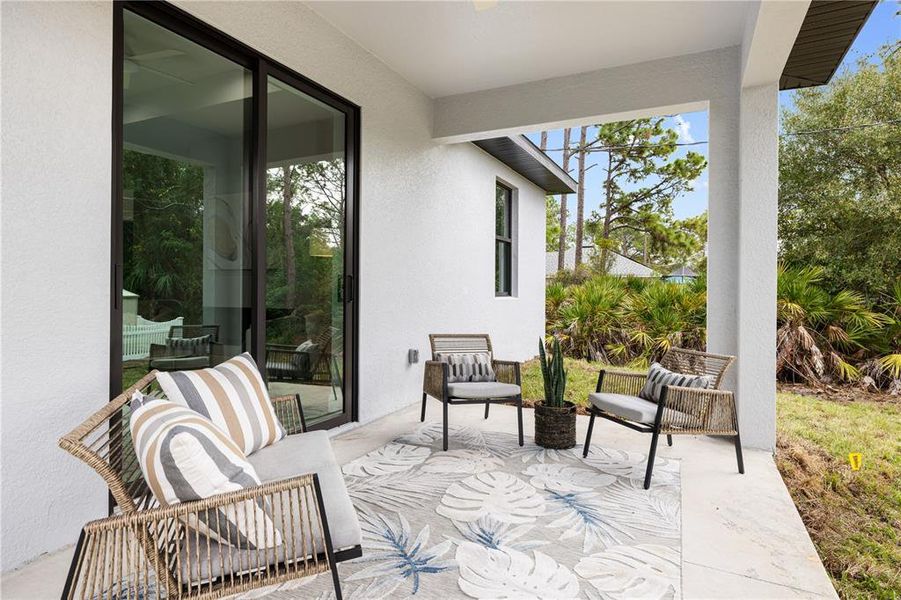 Exterior details and patio area of a home in , North Port (Image 31).
