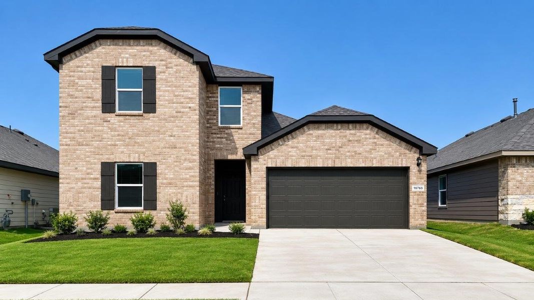 Front exterior of a new home in Lonestar at Liberty Trails, Fort Worth, TX, highlighting curb appeal (Image 1). Front exterior of a new home in Lonestar at Liberty Trails, Fort Worth, TX, highlighting curb appeal (Image 1).
