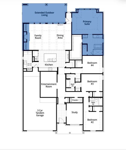 2D floor plan layout of this home in Monterra, Rockwall, TX (Image 4).
