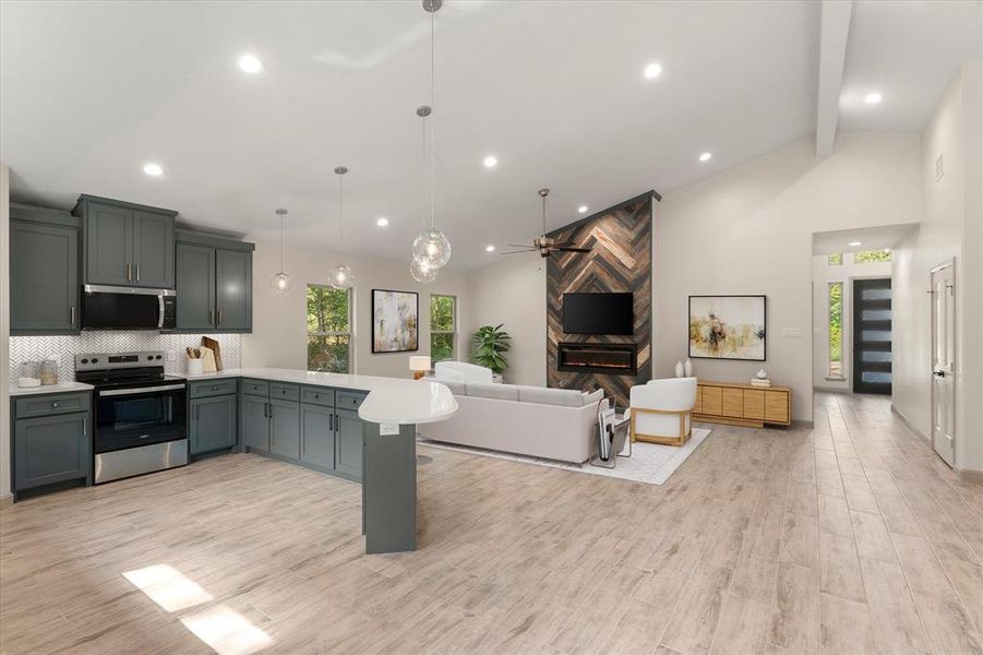 Furnished interior view inside a new home in , Gun Barrel City (Image 11). Furnished interior view inside a new home in , Gun Barrel City (Image 11).