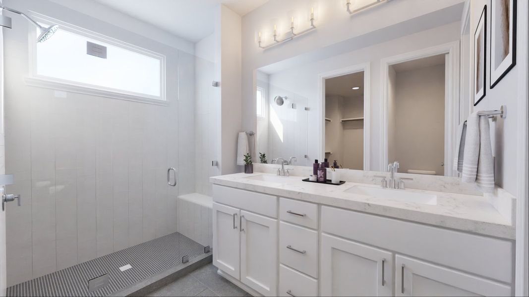 Representative furnished interior of a home built from the Noah by New Home Co. in The Villas Collection at Novel, Austin (Image 16). Representative furnished interior of a home built from the Noah by New Home Co. in The Villas Collection at Novel, Austin (Image 16).