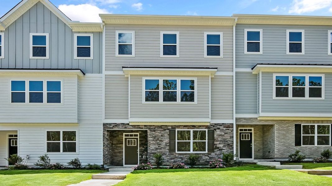 Representative exterior photo of a completed home built from the HADLEIGH by D.R. Horton in The Townes Park, Apex, NC (Image 22).