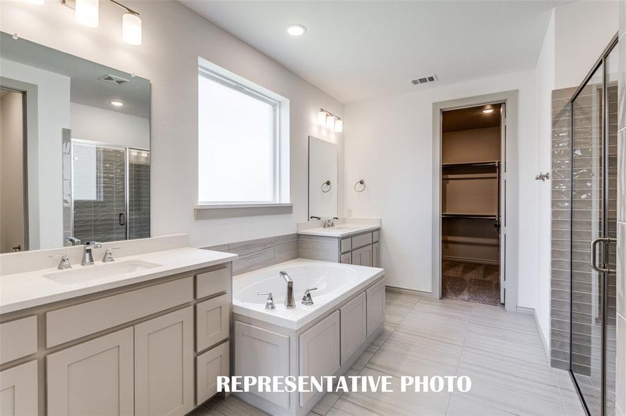 Plenty of space for two in this wonderful owner's bath.  REPRESENTATIVE PHOTO.