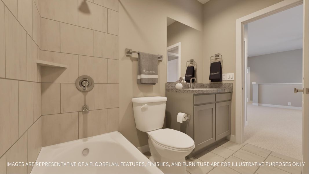 Furnished interior view inside a new home in Emberly  45', Beasley (Image 15).