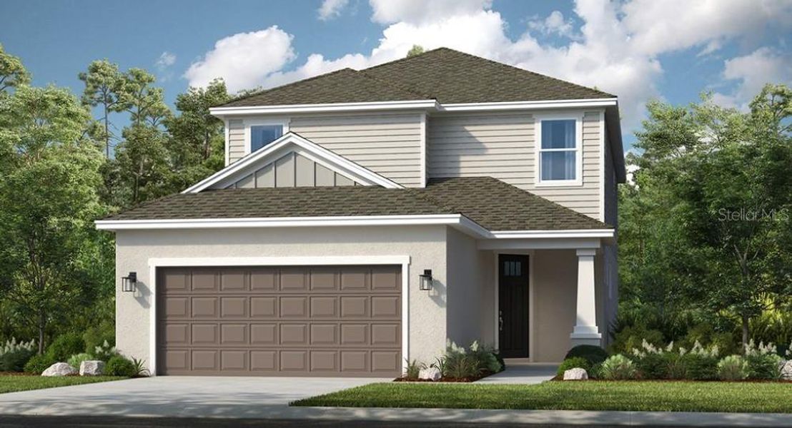 Front exterior of a new home in Tiburon, Nokomis, FL, highlighting curb appeal (Image 1). Front exterior of a new home in Tiburon, Nokomis, FL, highlighting curb appeal (Image 1).