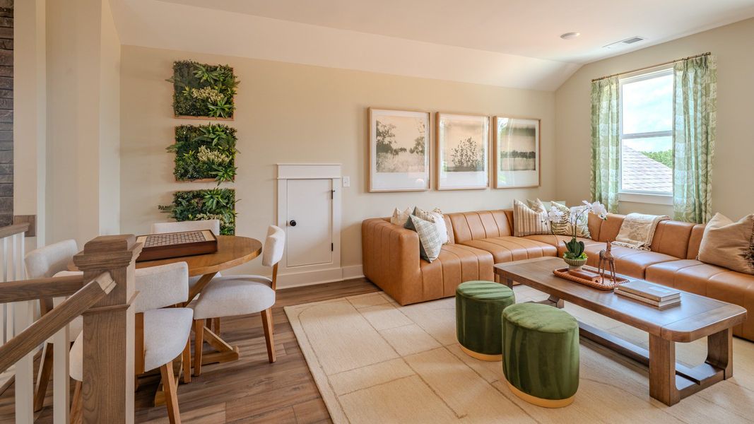 Spacious loft with hard surface flooring and bright natural lighting from windows Spacious loft with hard surface flooring and bright natural lighting from windows