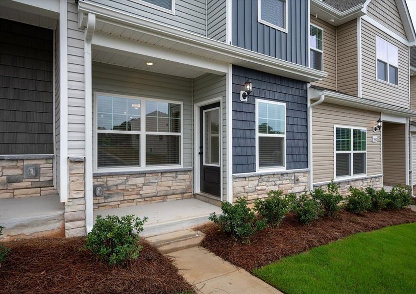 The Alpine townhome has a front porch.