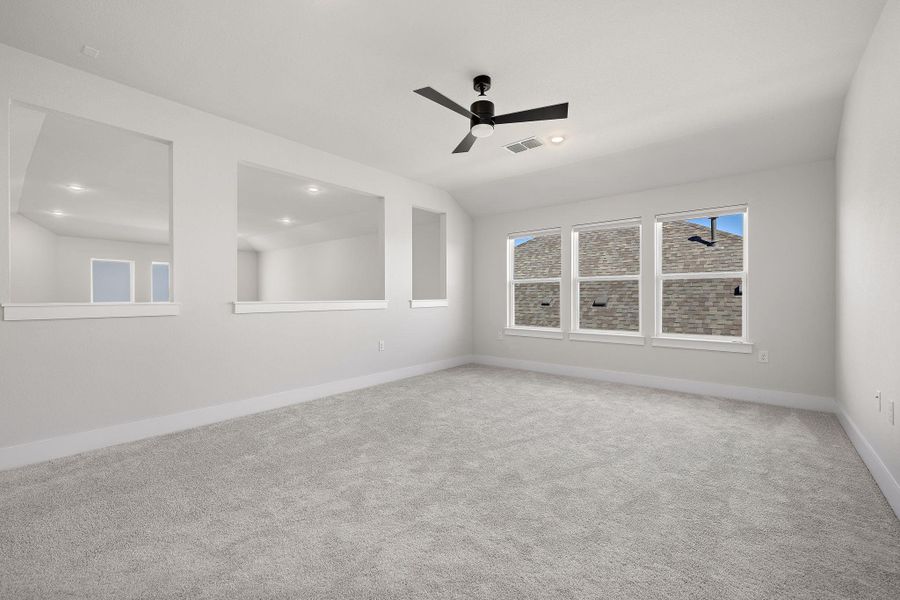 Located upstairs, open game room, flex space!