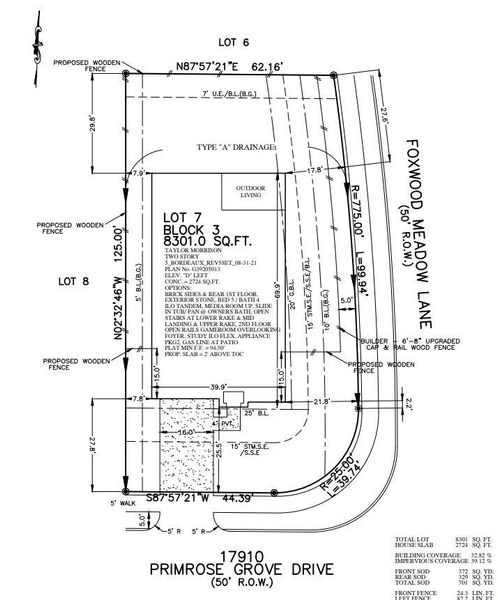 17910 Primrose Grove Drive Preliminary Plot Plan 17910 Primrose Grove Drive Preliminary Plot Plan
