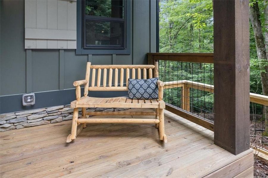 Exterior details and patio area of a home in , Ellijay (Image 4).