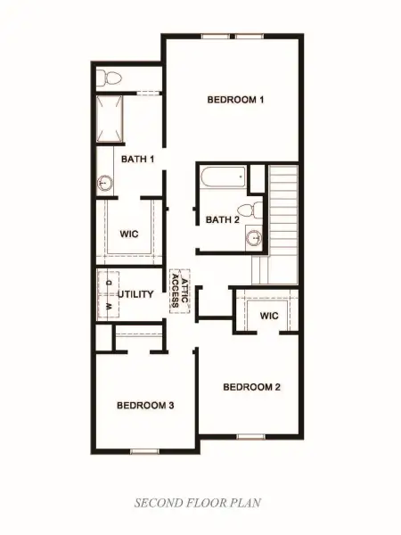 2D floor plan layout for the Hazel by D.R. Horton in Dowdy Ferry, Dallas, TX (Image 4).