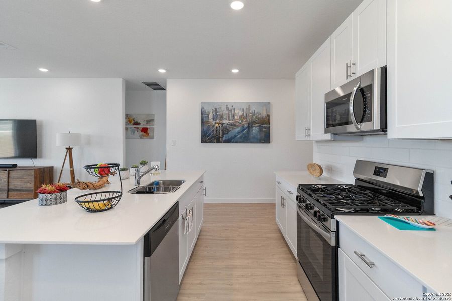 Furnished interior view inside a new home in Sage Meadows: Coastline Collection, St. Hedwig (Image 22). Furnished interior view inside a new home in Sage Meadows: Coastline Collection, St. Hedwig (Image 22).