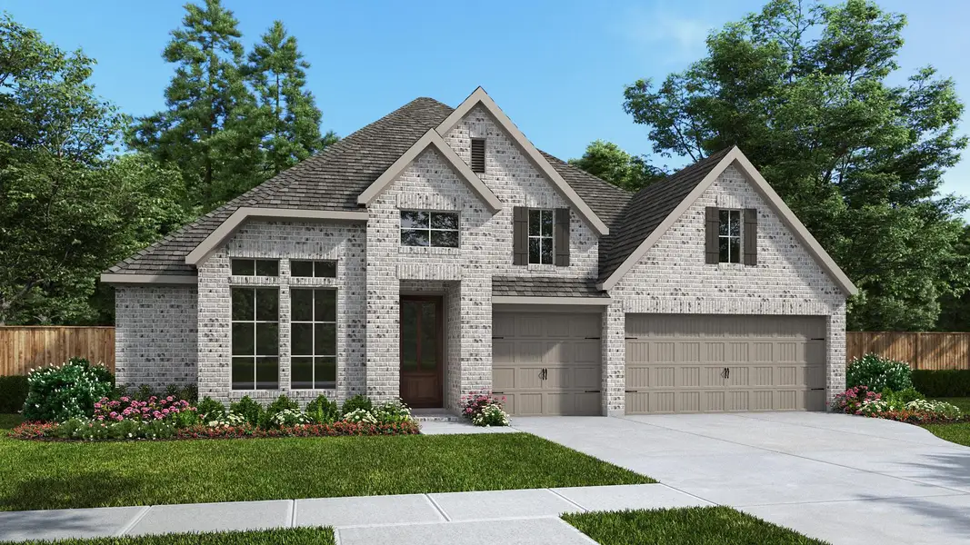 Front exterior of a new home in Audubon, Magnolia, TX, highlighting curb appeal (Image 1). Front exterior of a new home in Audubon, Magnolia, TX, highlighting curb appeal (Image 1).
