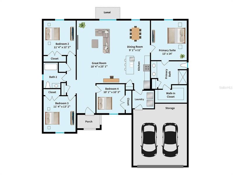 2D floor plan layout of this home in , Dunnellon, FL (Image 5).