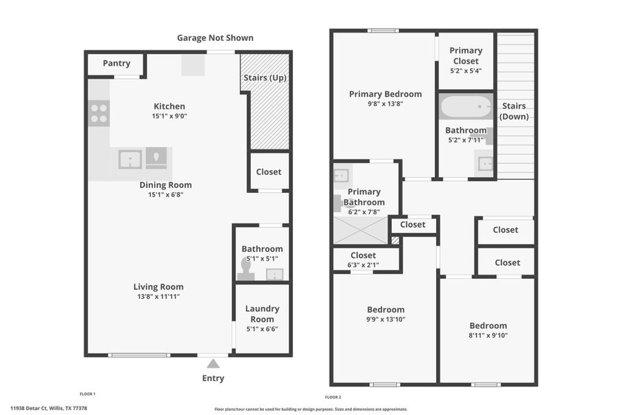 2D floor plan layout of this home in William Trails, Willis, TX (Image 3). 2D floor plan layout of this home in William Trails, Willis, TX (Image 3).