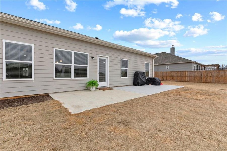 Exterior details and patio area of a home in Laurel Cove, Hoschton (Image 4).