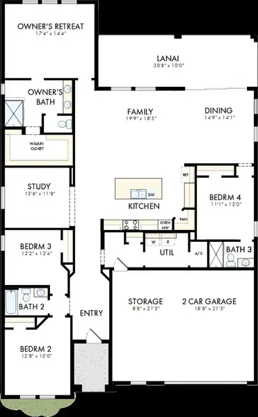 2D floor plan layout of this home in Coasterra, Palmetto, FL (Image 2). 2D floor plan layout of this home in Coasterra, Palmetto, FL (Image 2).