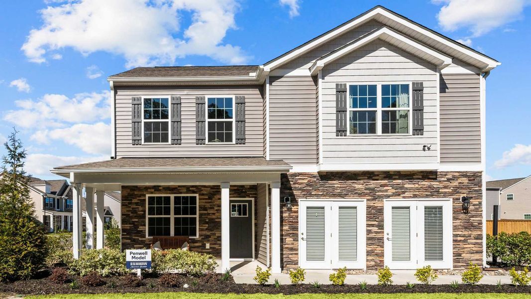 Front exterior of a new home in West New Bern, New Bern, NC, highlighting curb appeal (Image 1). Front exterior of a new home in West New Bern, New Bern, NC, highlighting curb appeal (Image 1).