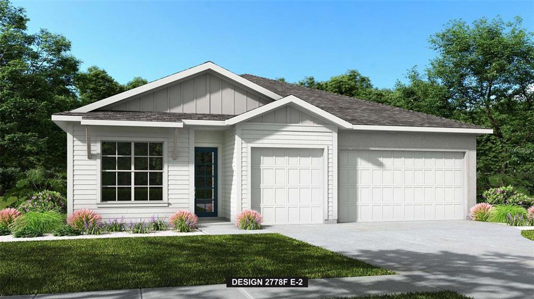 Front exterior of a new home in Turnleaf, Punta Gorda, FL, highlighting curb appeal (Image 1). Front exterior of a new home in Turnleaf, Punta Gorda, FL, highlighting curb appeal (Image 1).