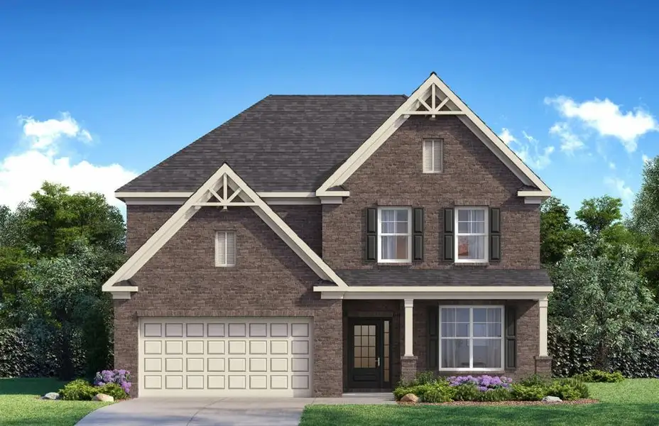 Front exterior of a new home in Butner Estates, South Fulton, GA, highlighting curb appeal (Image 1). Front exterior of a new home in Butner Estates, South Fulton, GA, highlighting curb appeal (Image 1).