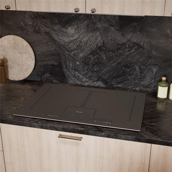 Thermador Induction Cooktop and quartzite countertop. Twilight Palette