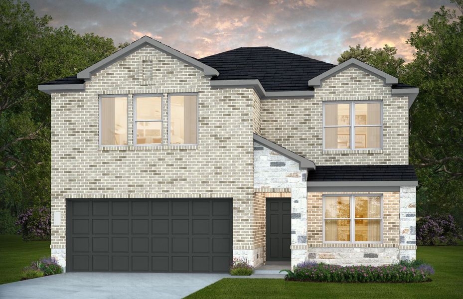 Representative exterior photo of a completed home built from the Enloe by Centex in Pinara Pines, Conroe, TX (Image 15). Representative exterior photo of a completed home built from the Enloe by Centex in Pinara Pines, Conroe, TX (Image 15).