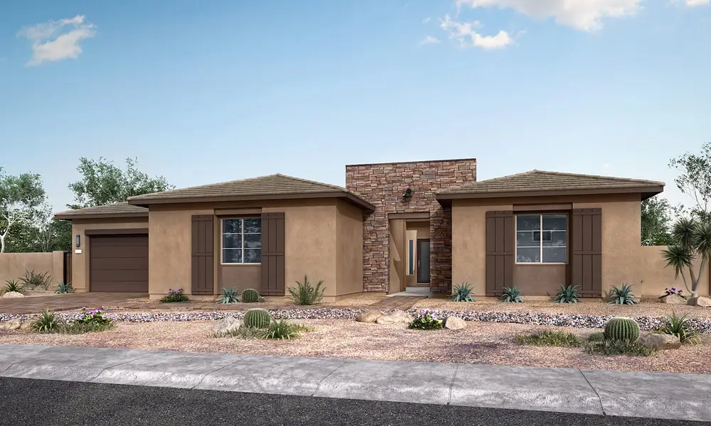 Representative exterior photo of a completed home built from the Palo Verde Plan 7051 by Tri Pointe Homes in Whispering Hills, Laveen, AZ (Image 2). Representative exterior photo of a completed home built from the Palo Verde Plan 7051 by Tri Pointe Homes in Whispering Hills, Laveen, AZ (Image 2).