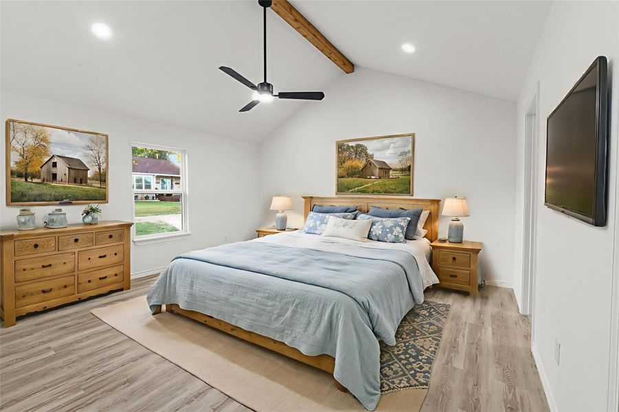 Furnished interior view inside a new home in , Point Blank (Image 10).