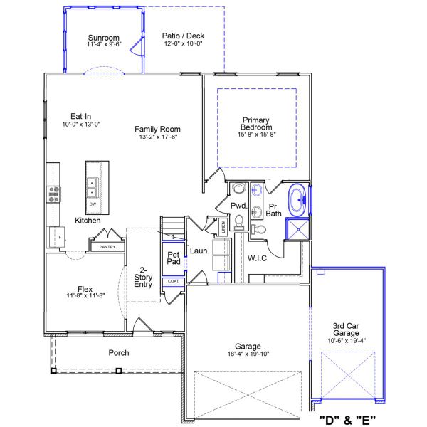 2D floor plan layout of this home in Brooke Hill, Lewisville, NC (Image 3). 2D floor plan layout of this home in Brooke Hill, Lewisville, NC (Image 3).