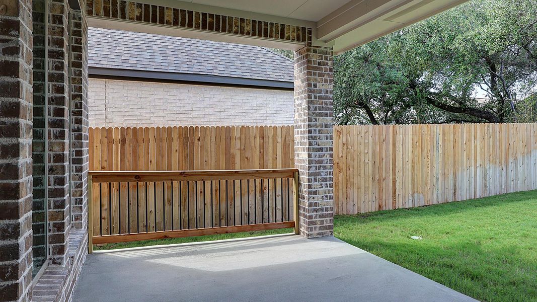 Exterior details and patio area of a home in Kallison Ranch, San Antonio (Image 4).