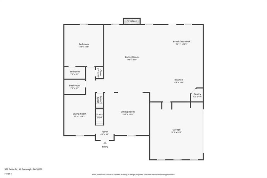 2D floor plan layout of this home in Trinity Park, McDonough, GA (Image 36).