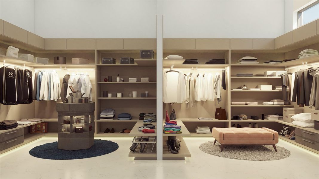 His and Hers Master walk in closets