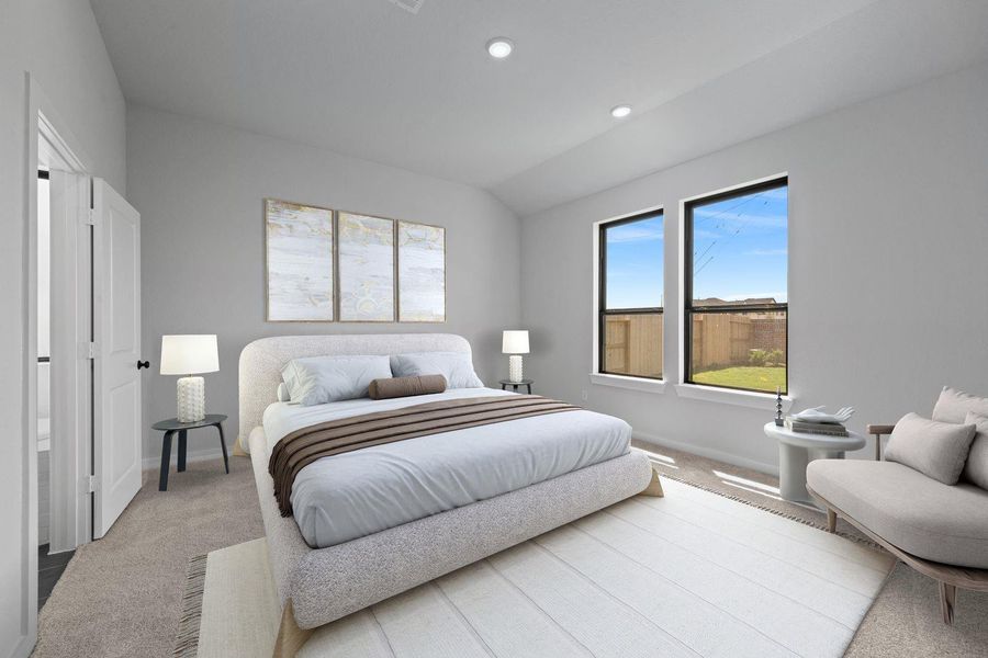 Relax in your owner's suite located downstairs nestled in the rear of the home. Relax in your owner's suite located downstairs nestled in the rear of the home.