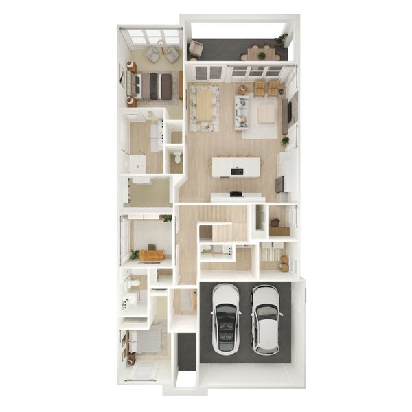 2D floor plan layout for the Reine by K. Hovnanian® Homes in Viviendo, Chandler, AZ (Image 4).