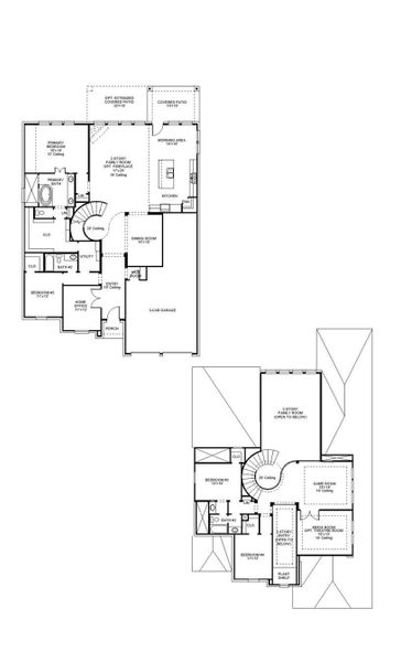 2D floor plan layout of this home in Valencia 60', Manvel, TX (Image 2).