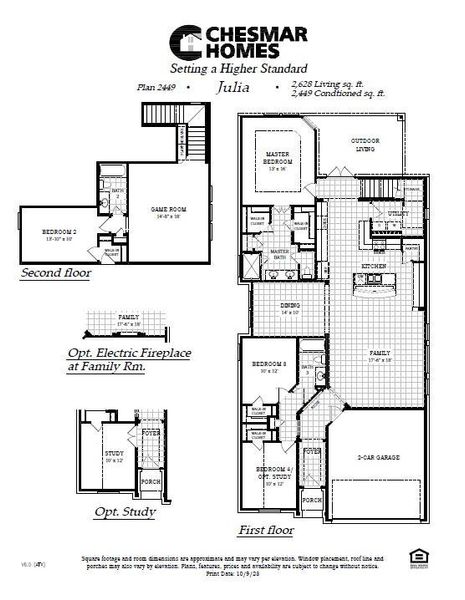Explore the functional layout of this two-story residence, featuring distinct living areas and a convenient two-car garage.