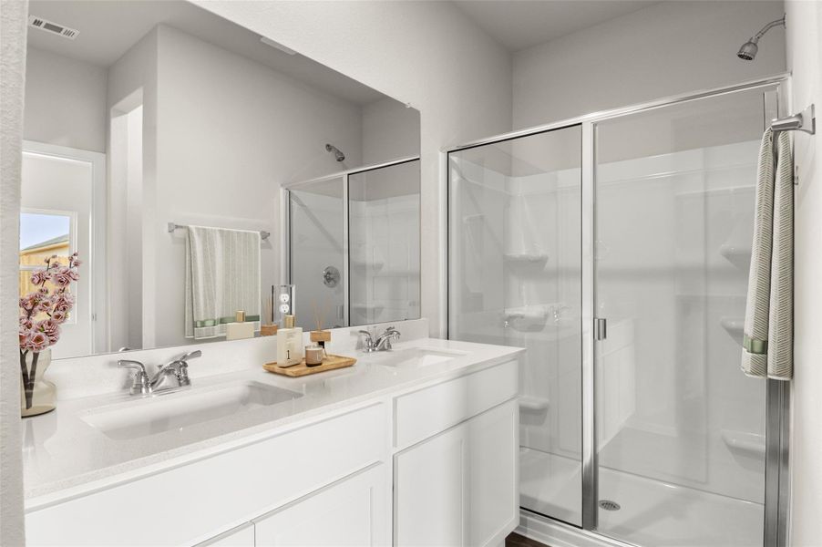 Bathroom with a stall shower