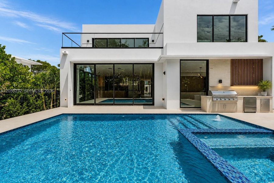 Exterior details and patio area of a home in , Miami Beach (Image 2). Exterior details and patio area of a home in , Miami Beach (Image 2).