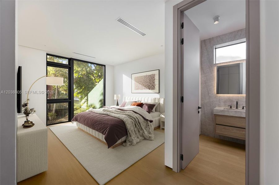 Furnished interior view inside a new home in , Miami (Image 9).