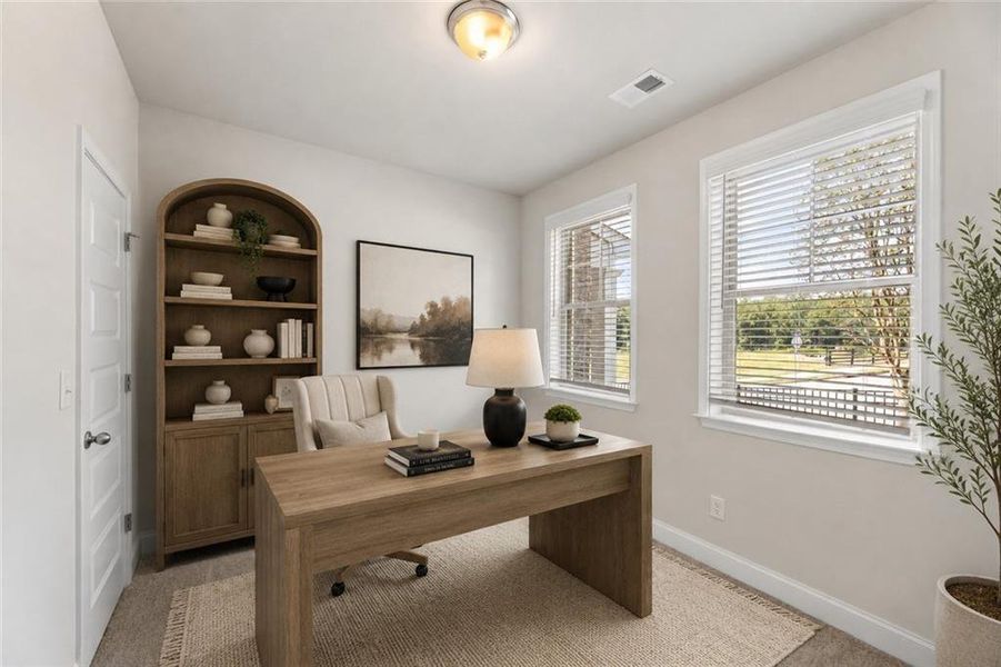 Furnished interior view inside a new home in Towns at Enclave, Lawrenceville (Image 9).